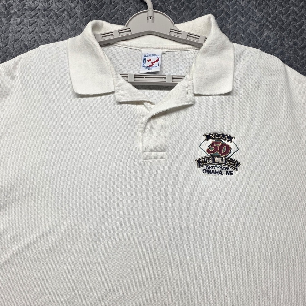 Playerz NCAA 50th College World Series Polo Shirt Men's‎ XXL White Omaha NE